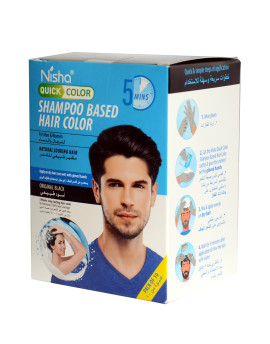 نيشا صبغة شعر بالشامبو اسود طبيعي..