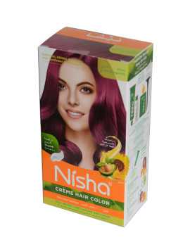 نيشا كريم لتلوين الشعر عنابي خمري..