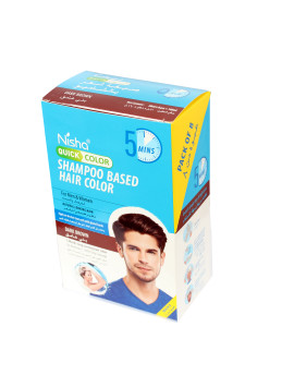 نيشا صبغة شعر بالشامبو  بني غامق..